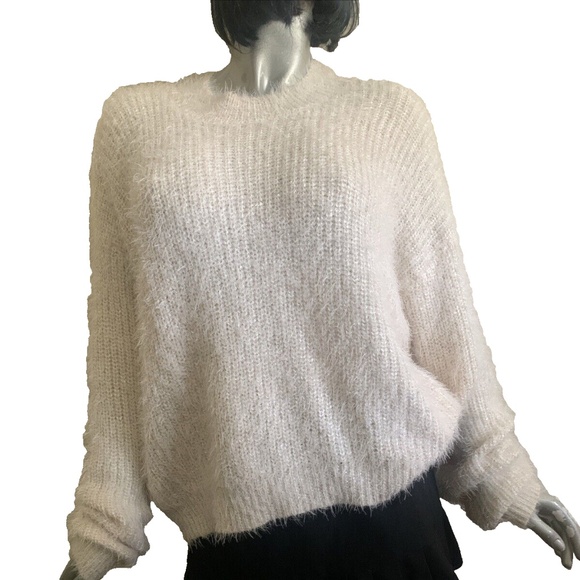 A.n.a. A New Approach Women Ivory Pullover Sweater Petite XL NWT Lose Fit Baggy - Picture 1 of 10